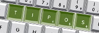 La imagen muestra la palabra 'tipos' en las teclas de un teclado.