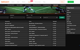 Estadísticas de resultados en Betsson.