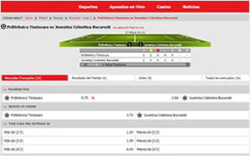 La sección de apuestas en vivo de Marca