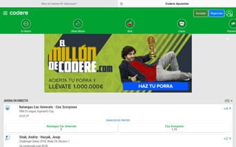 Las apuestas deportivas en Codere desde el móvil.